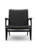 CH25 Loungestol, eg sortmalet med sort flet af Hans J. Wegner