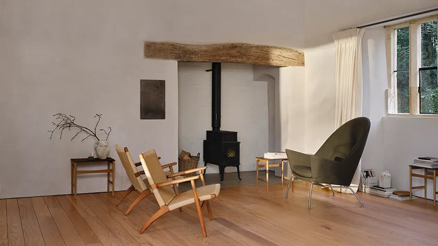 CH25 Loungestol, valnød olie af Hans J. Wegner