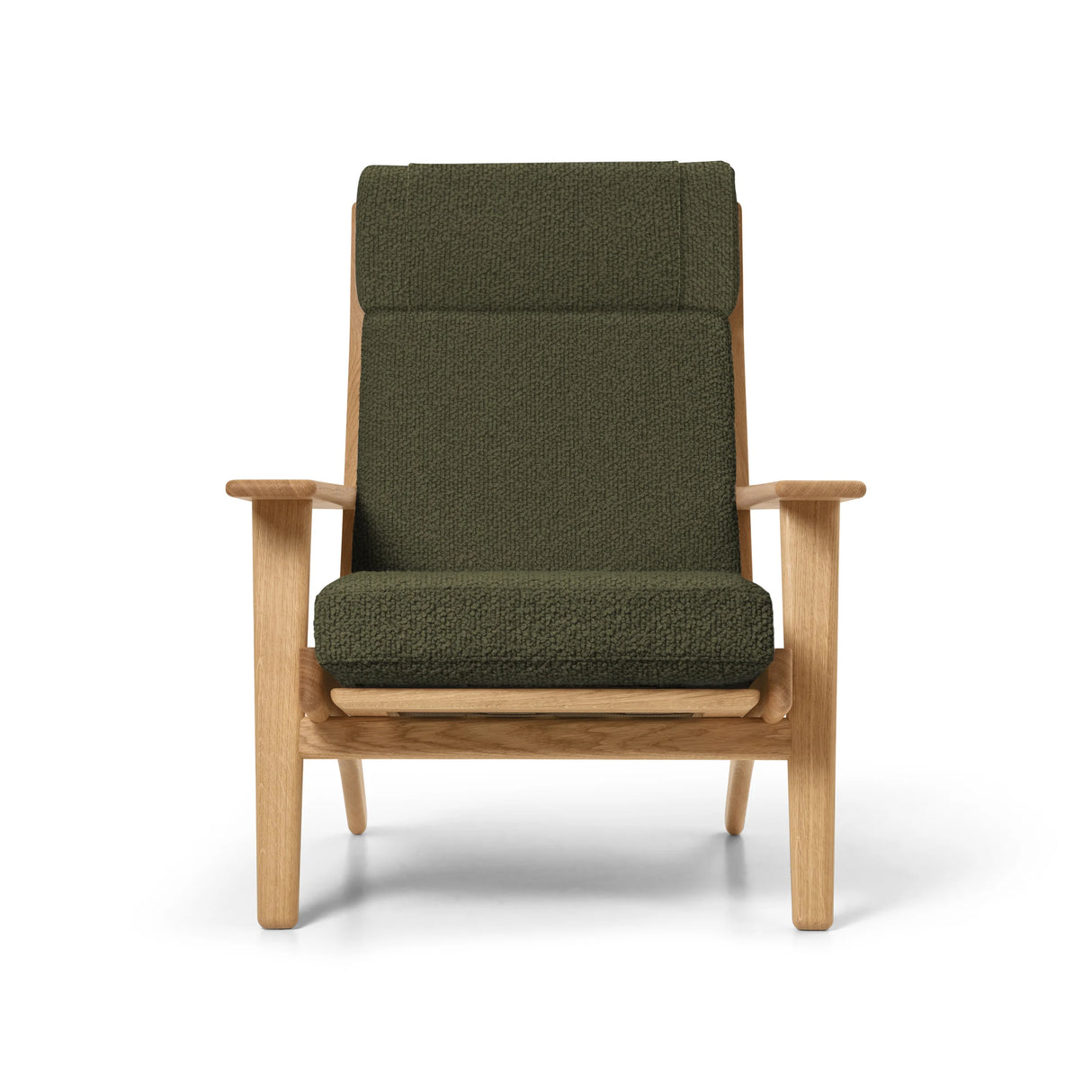 CH291 loungestol af Hans J. Wegner - Olieret eg - Bute Storr 3721 Camouflage - Jacobsen Plus