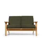 CH292 2 pers. sofa af Hans J. Wegner - Olieret eg - Bute Storr 3732 camouflage - Jacobsen Plus