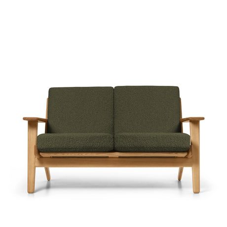 CH292 2 pers. sofa af Hans J. Wegner - Olieret eg - Bute Storr 3732 camouflage - Jacobsen Plus