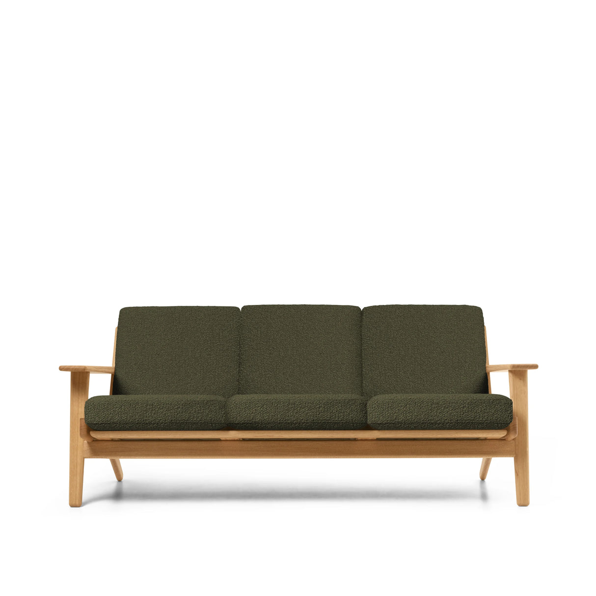 CH293 3 pers. sofa af Hans J. Wegner - Olieret eg - Bute Storr 3732 camouflage - Jacobsen Plus