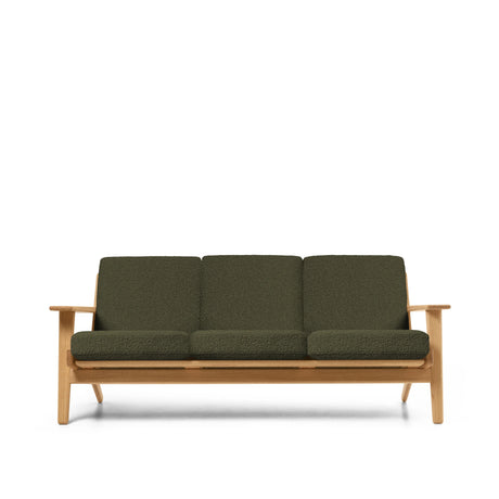 CH293 3 pers. sofa af Hans J. Wegner - Olieret eg - Bute Storr 3732 camouflage - Jacobsen Plus