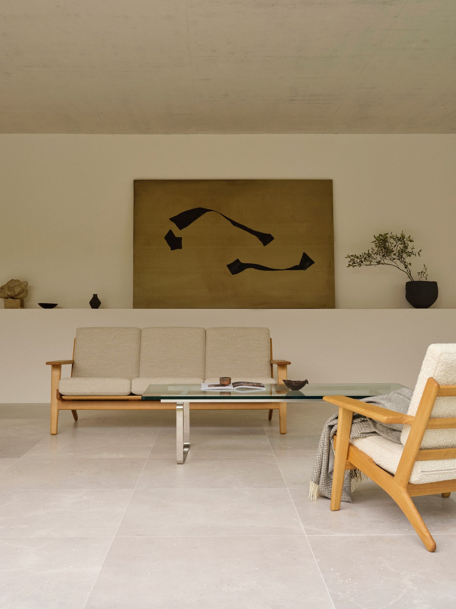 CH293 3 pers. sofa, eg olie af Hans J. Wegner