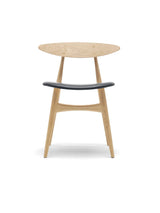 CH33 Stol, sæbebehandlet eg/sort læder af Hans J. Wegner - 1 - Jacobsen Plus