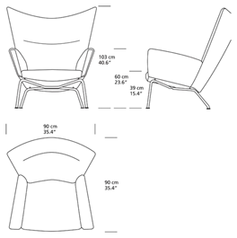 CH445 Wing Chair af Hans J. Wegner - Stofgruppe 1 - Jacobsen Plus