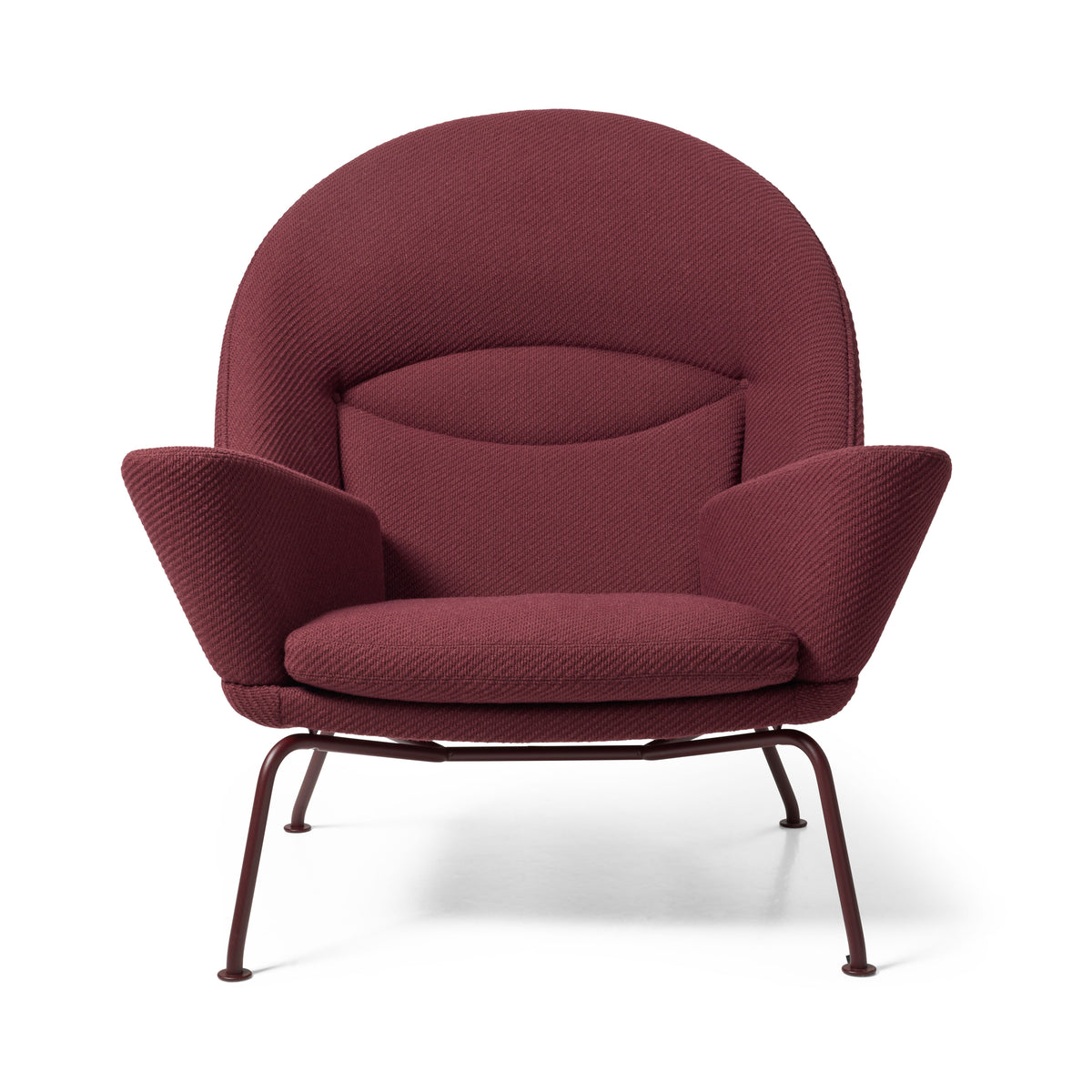CH468 Oculus Chair, Umi tekstil af Hans J. Wegner - Umi 64291 med Deep Burgundy stel - Jacobsen Plus