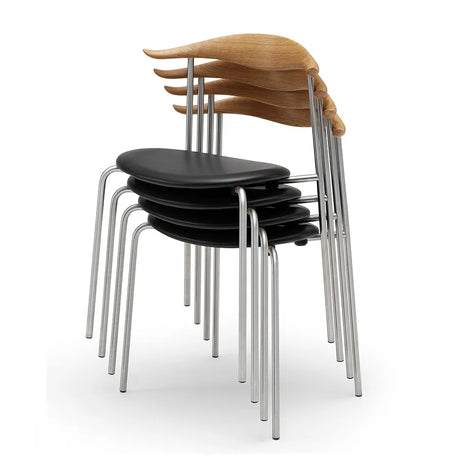 CH88 Stol af Hans J. Wegner - Bøg-stofgruppe 1 / Sæbe / Rustfrit stål - Jacobsen Plus
