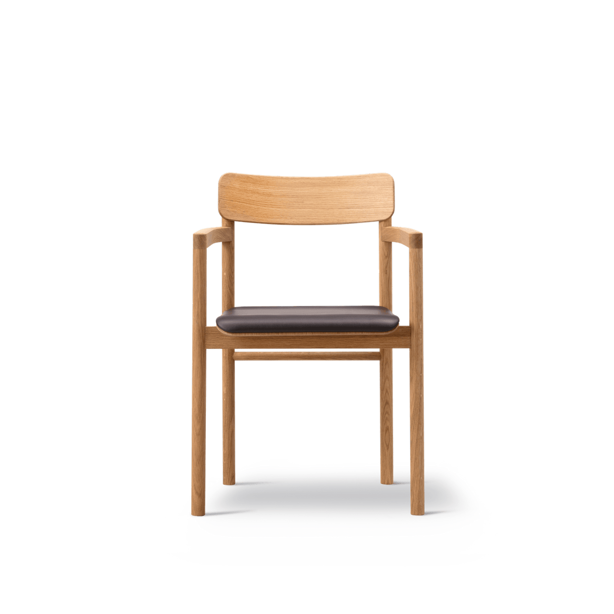 Post Spisebordsstol olieret eg, sædepolstret omni 377 mørkebrun læder fra Fredericia Furniture - 2 - Jacobsen Plus