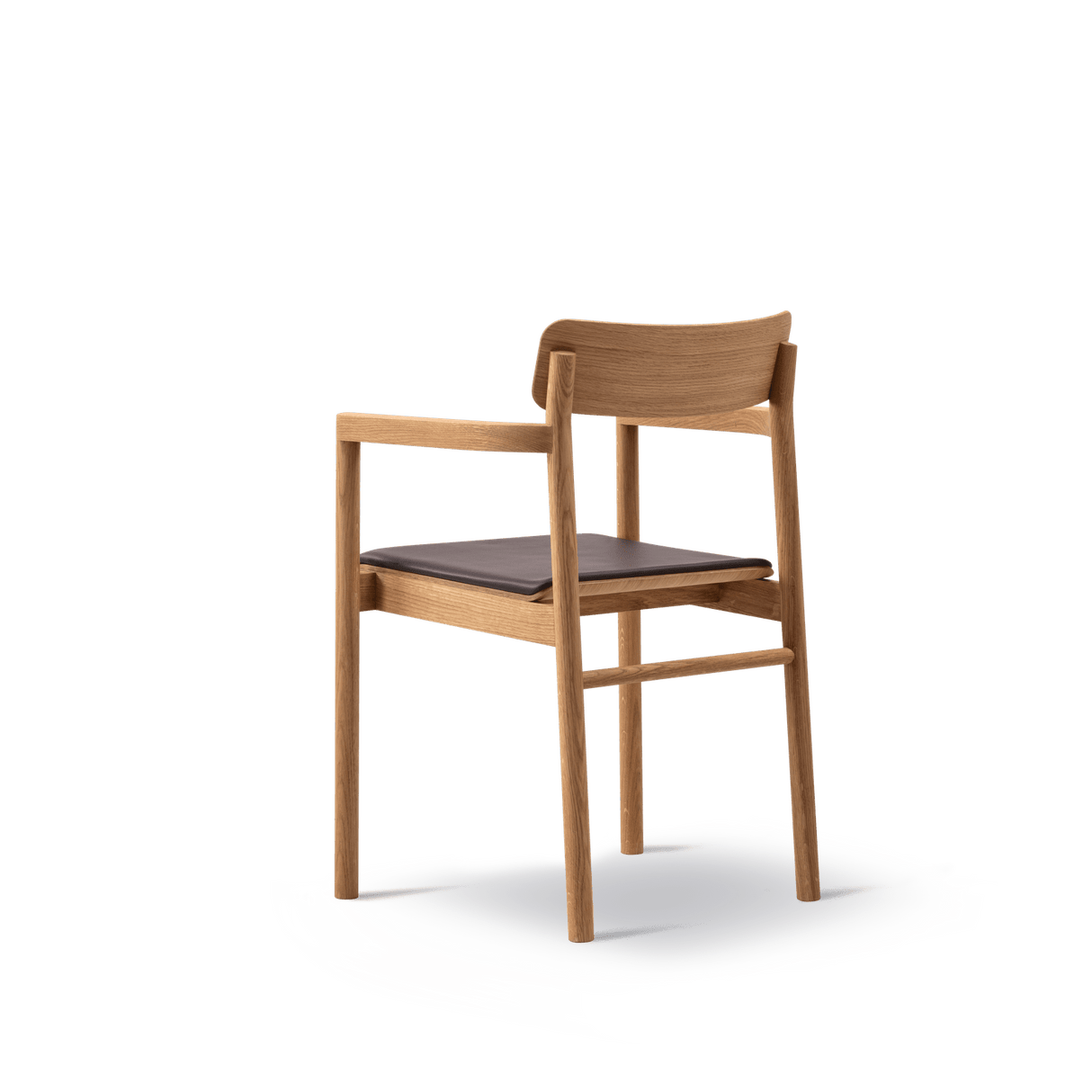 Post Spisebordsstol olieret eg, sædepolstret omni 377 mørkebrun læder fra Fredericia Furniture - 3 - Jacobsen Plus