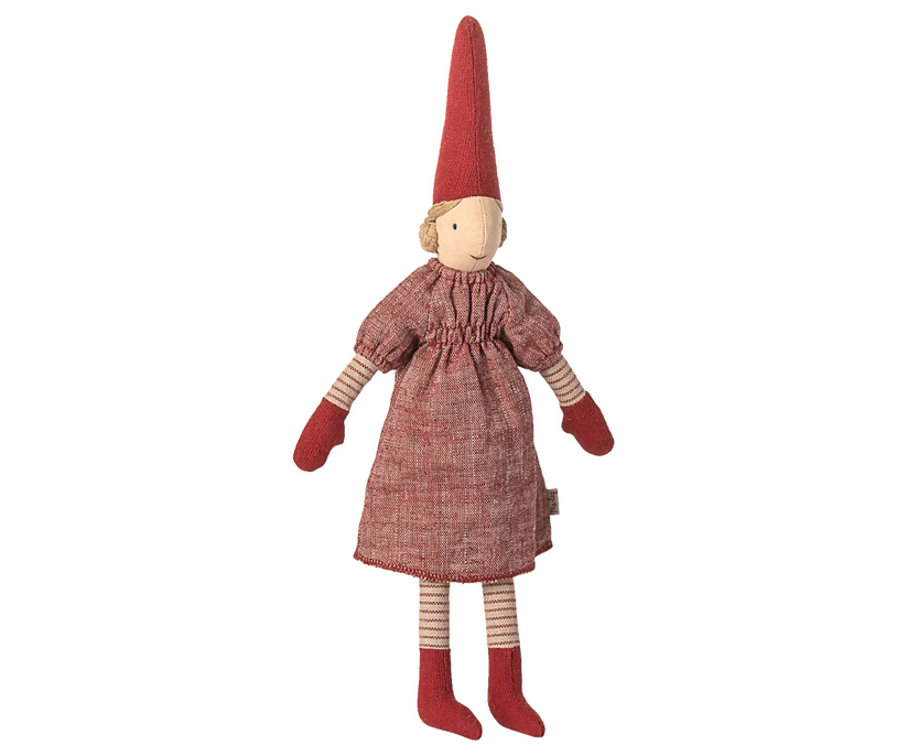 Nisse, str. 2  Nissepige med rød kjole fra Maileg 2025 - 1 - Jacobsen Plus
