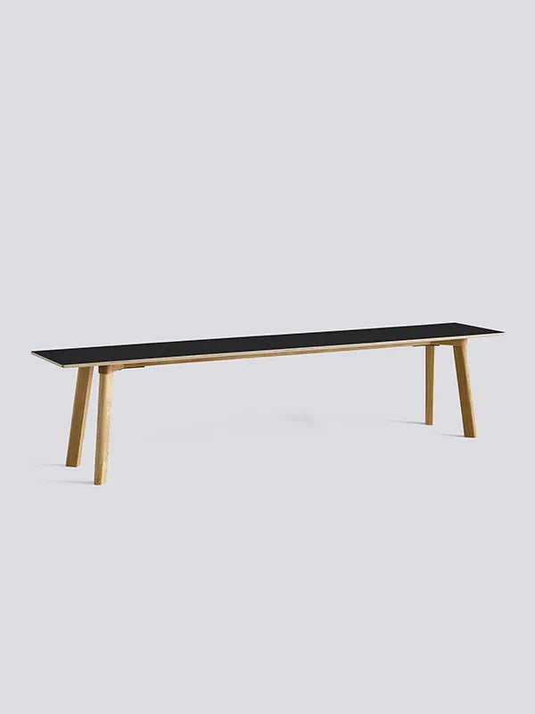 CPH Deux 215 Bænk fra Hay - L200 x B35 x H45 cm / Ink black laminat / Matlakeret eg - Jacobsen Plus