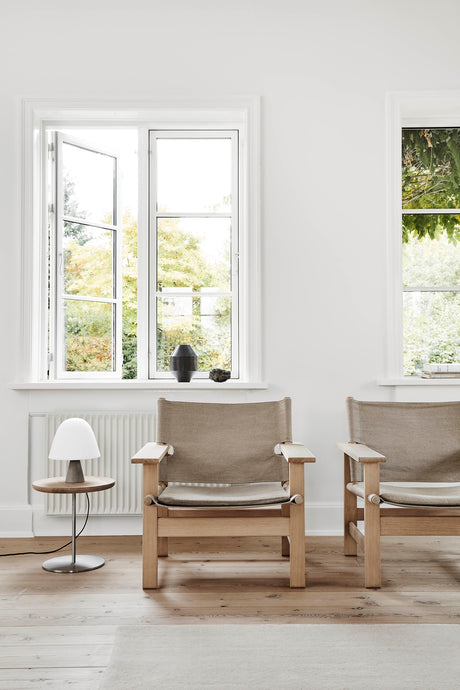 The Canvas Chair, lys olieret eg natur canvas af Børge Mogensen - 4 - Jacobsen Plus