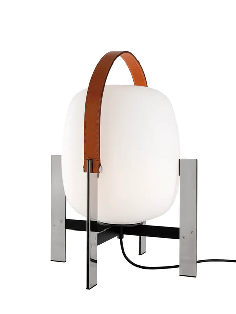 Cesta Metal Lampe fra Santa and Cole - Med læderhank - Jacobsen Plus