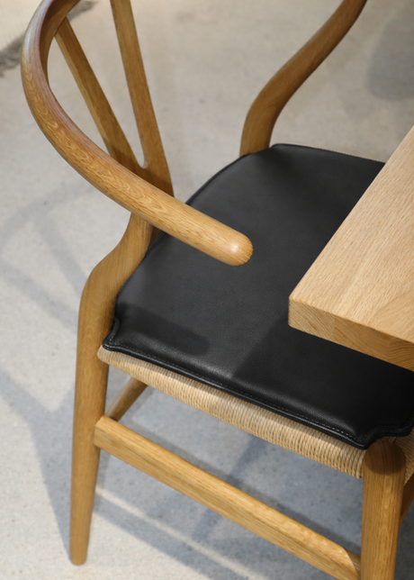 Hynde til Y-stol CH24, sort læder - 2 - Jacobsen Plus