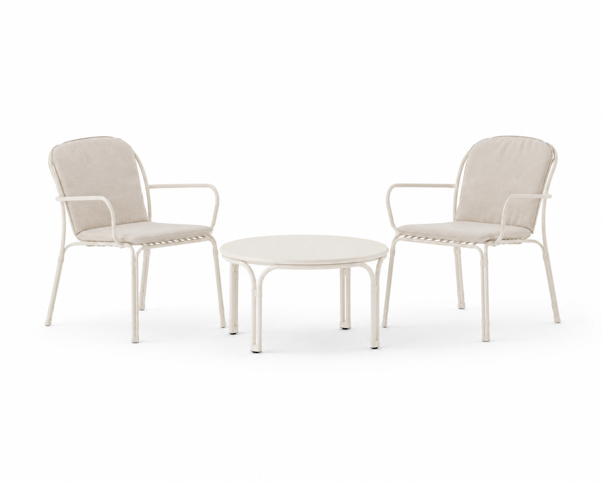 Thorvald loungesæt i Ivory med 1 loungebord og 2 stole inkl. hynder fra &Tradition - 1 - Jacobsen Plus