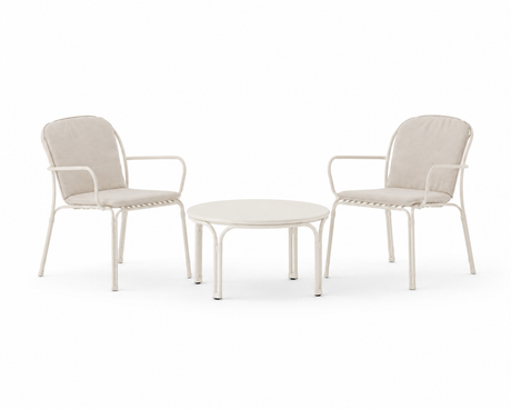 Thorvald loungesæt i Ivory med 1 loungebord og 2 stole inkl. hynder fra &Tradition - 1 - Jacobsen Plus