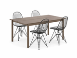 Vitra x Muuto havemøbelsæt med 1 Linear Steel Taupe bord 140 x 75, og 4 sorte Eames Wire Chairs (DKR) - 1 - Jacobsen Plus