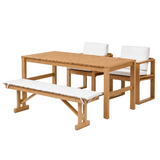 Bodil Kjær og Børge Mogensen havemøbelsæt i teak med 1 havebord, 1 bænk og 2 havestole inkl. hynder fra Carl Hansen & Søn - 1 - Jacobsen Plus