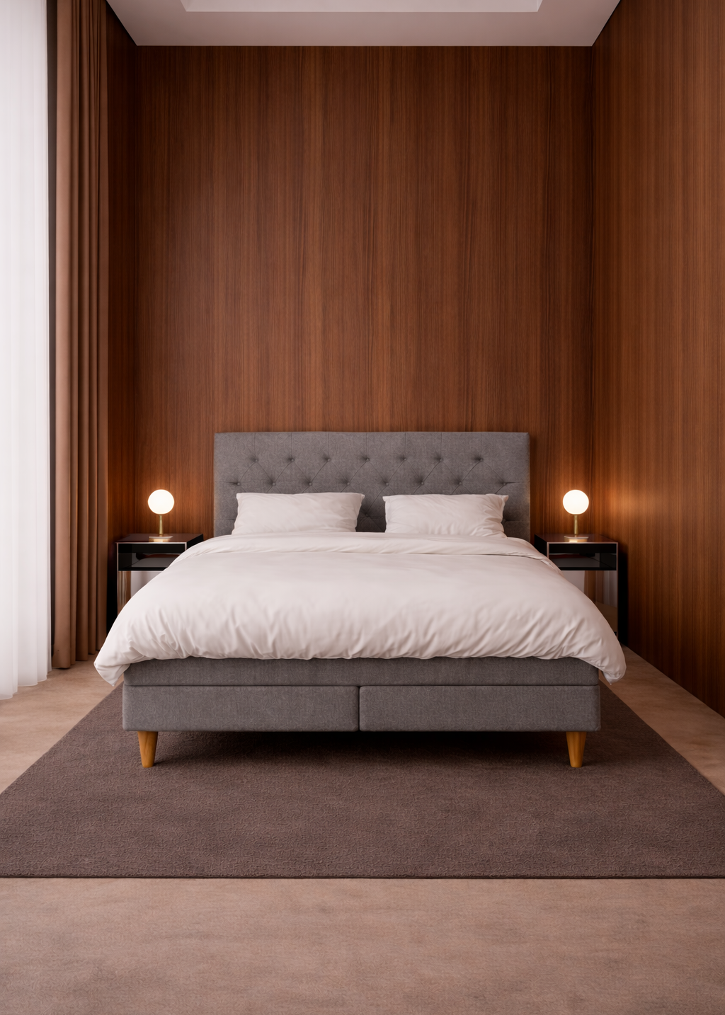 Jacobsen Plus Beds – Kontinental seng, Grå