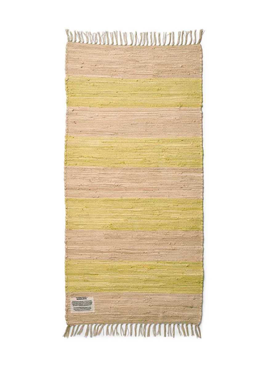 Chindi tæppe, 60x120 cm fra Bongusta - Neon Yellow - Jacobsen Plus