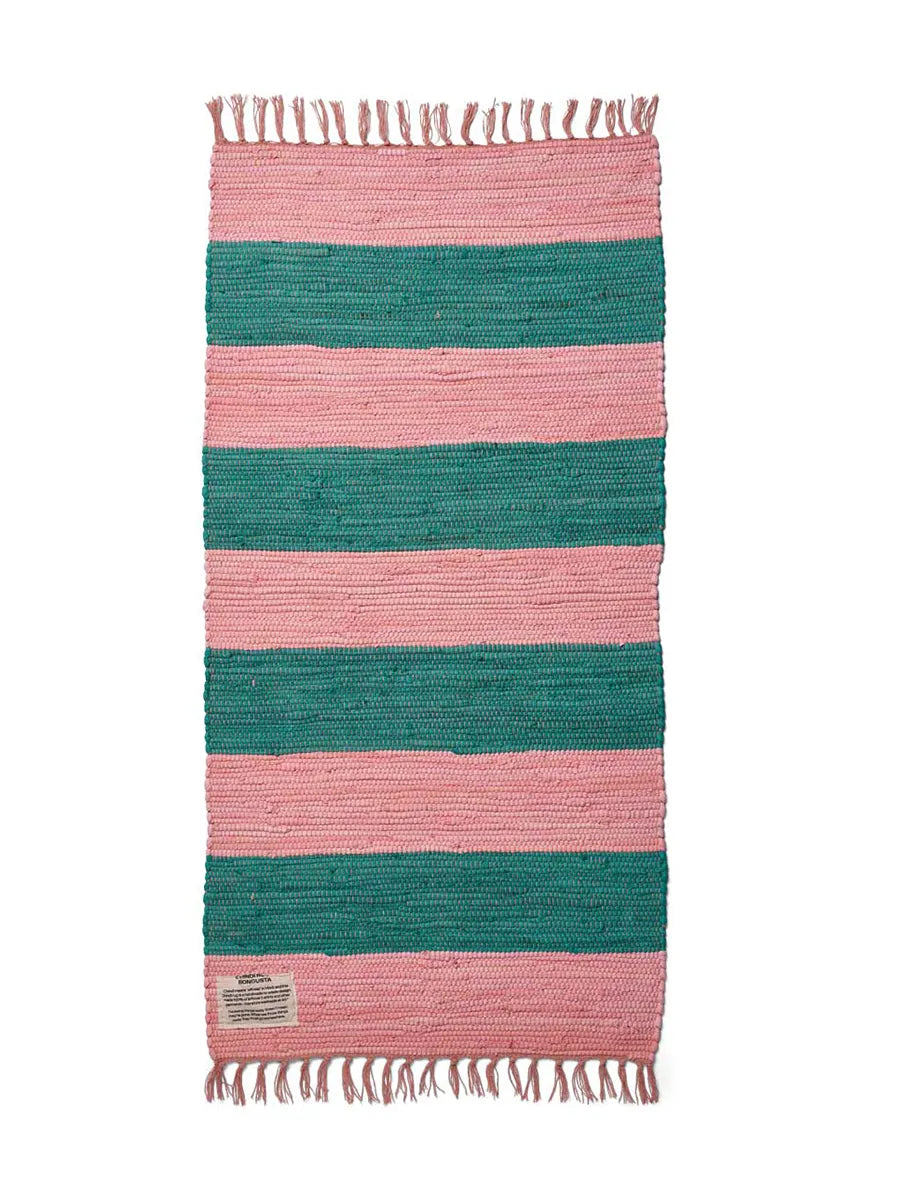 Chindi tæppe, 60x120 cm fra Bongusta - Pink & Grass - Jacobsen Plus