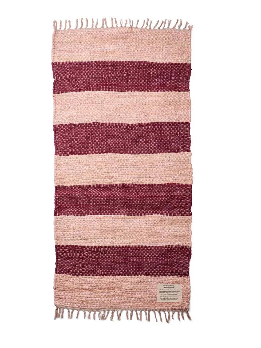 Chindi tæppe, 60x120 cm fra Bongusta - Wine & Peach - Jacobsen Plus