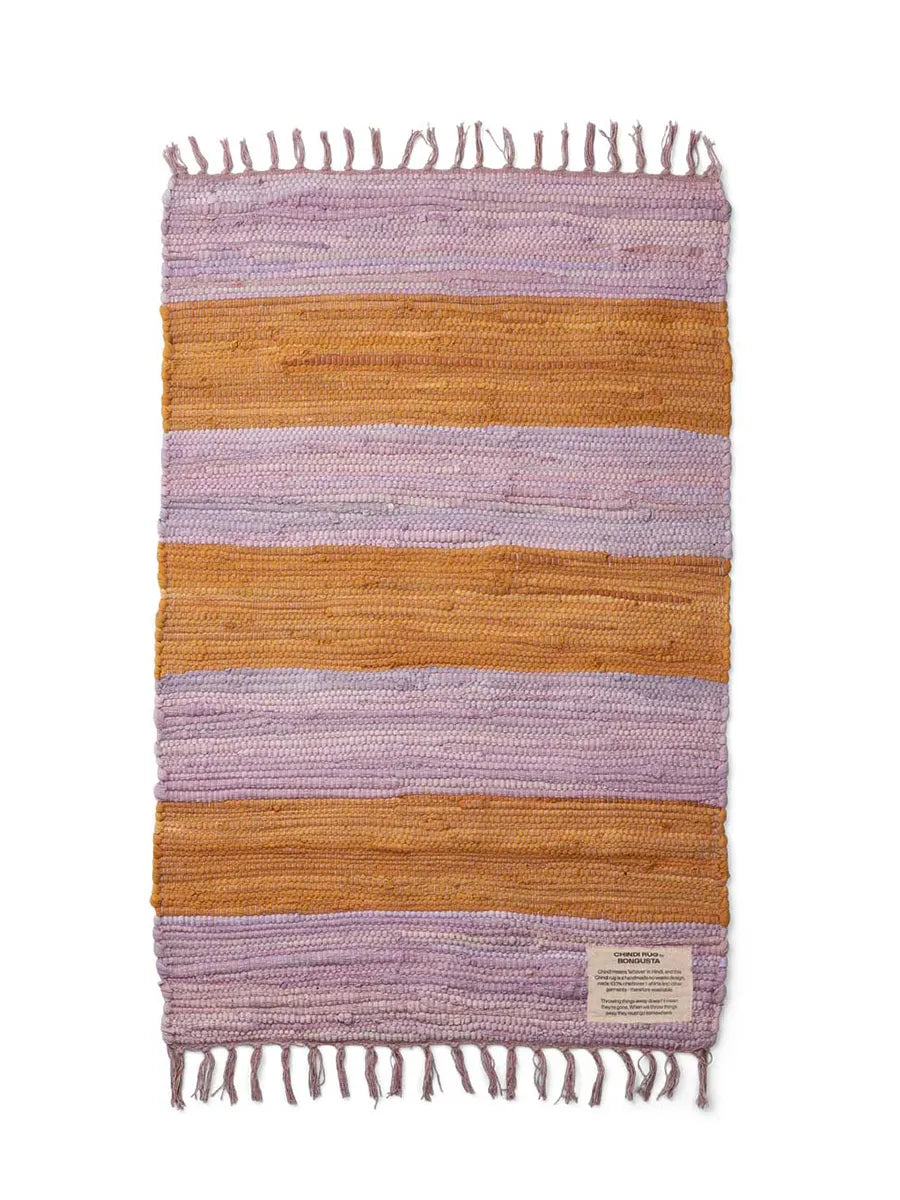 Chindi tæppe, 60x90 cm fra Bongusta - Lilac & Golden - Jacobsen Plus