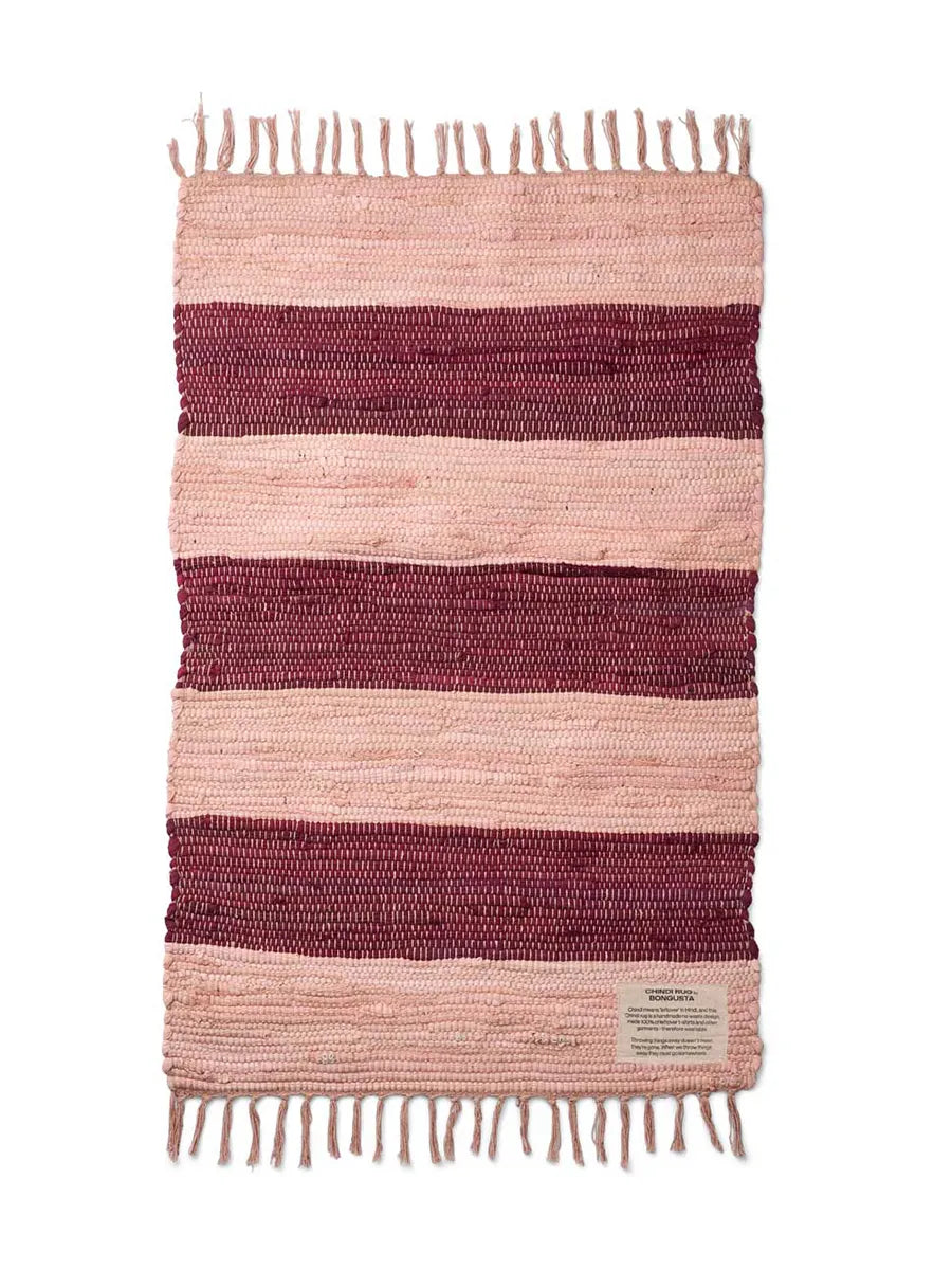 Chindi tæppe, 60x90 cm fra Bongusta - Wine & Peach - Jacobsen Plus