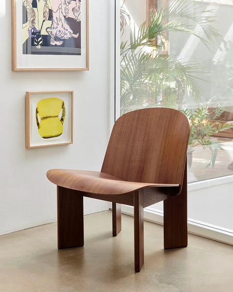 Chisel Lounge Chair u/polstring fra Hay - Lakeret bøg - Bordeaux - Jacobsen Plus