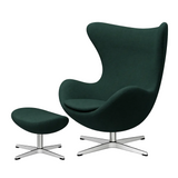 Ægget, Christianshavn stof, drejelig inkl. skammel af Arne Jacobsen - Mørk grøn 1161 - Jacobsen Plus