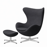 Ægget, Christianshavn stof, drejelig inkl. skammel af Arne Jacobsen - 1 - Jacobsen Plus