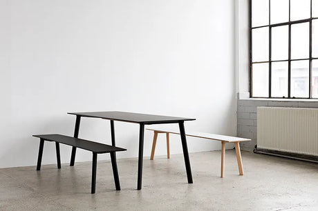CPH Deux 215 Bænk fra Hay - L75 x B35 x H45 cm / Ink black laminat / Ubehandlet bøg - Jacobsen Plus