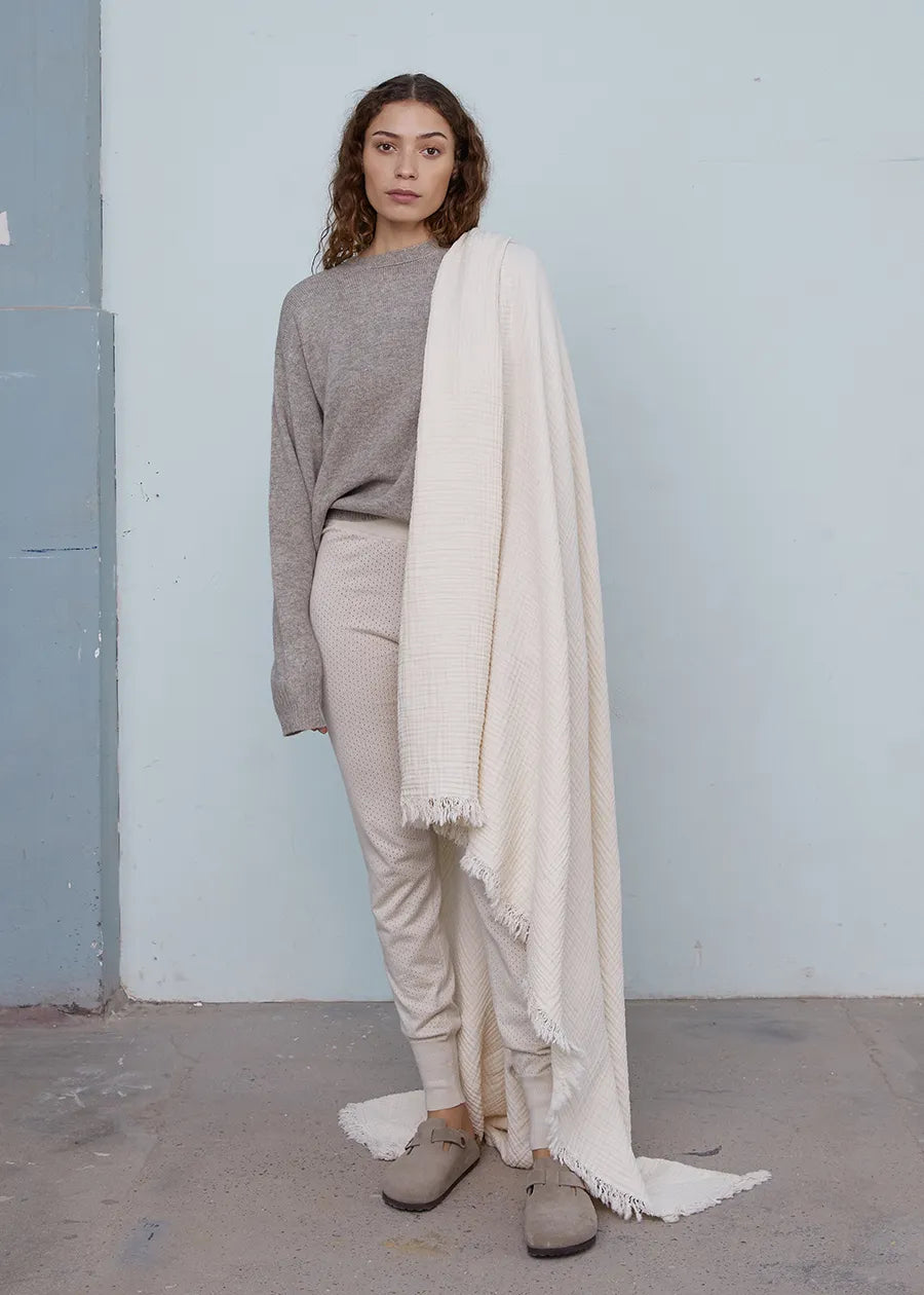 Cotton throw, Pure Ecru fra Aiayu - 2 - Jacobsen Plus