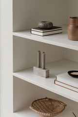 Epode Lysestage 14 cm, travertin silver fra Wabi Sabi Nordic - 2 - Jacobsen Plus