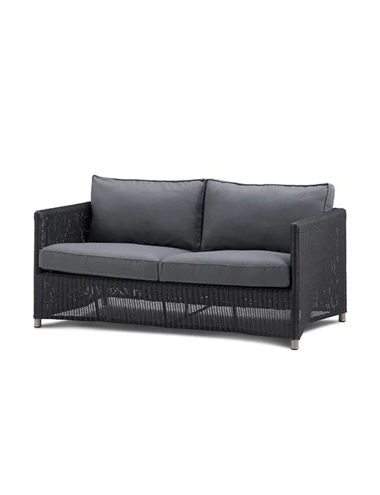 Diamond 2 pers Sofa inkl. hynde fra Cane-line - Grafit / Grå Cane-line Natté hynde - Jacobsen Plus