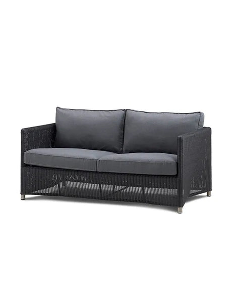 Diamond 2 pers Sofa inkl. hynde fra Cane-line - Grafit / Grå Cane-line Natté hynde - Jacobsen Plus