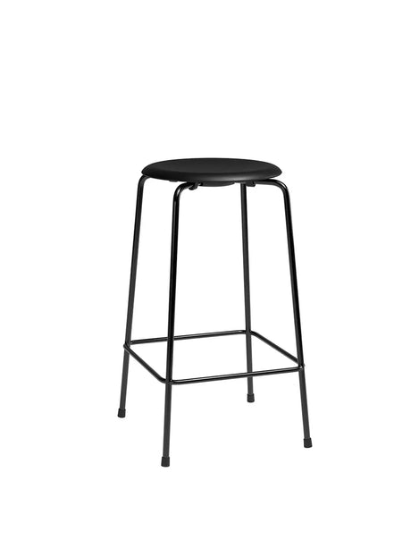 Dot Barstol m. 4 ben, sort stel/sort læder af Arne Jacobsen - 1 - Jacobsen Plus