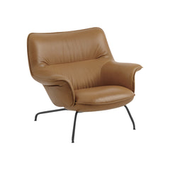 Doze Lounge Chair, Low Back, Refine Leather Cognac, Tube base fra Muuto