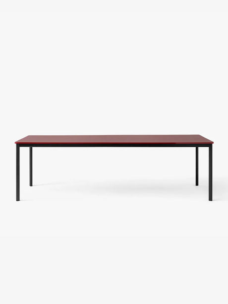 Drip Bord fra &Tradition - L: 141-170 x W: 80 x H: 74 cm / Black Aluminium / Burgundy Forbo Linoleum - Jacobsen Plus