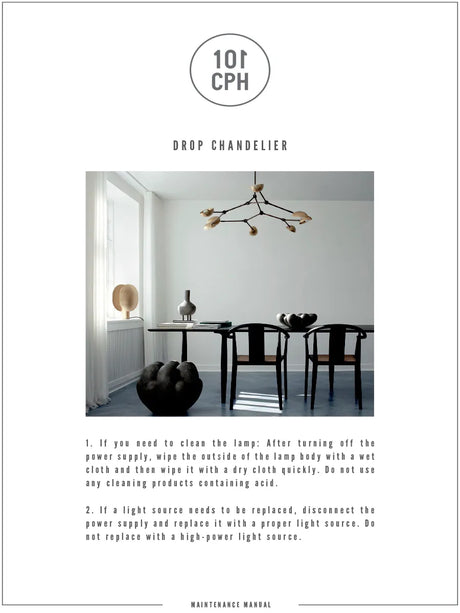 Drop Chandelier, burned black fra 101 Copenhagen - 5 - Jacobsen Plus