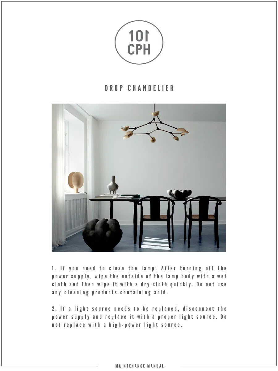 Drop Chandelier, brass fra 101 Copenhagen