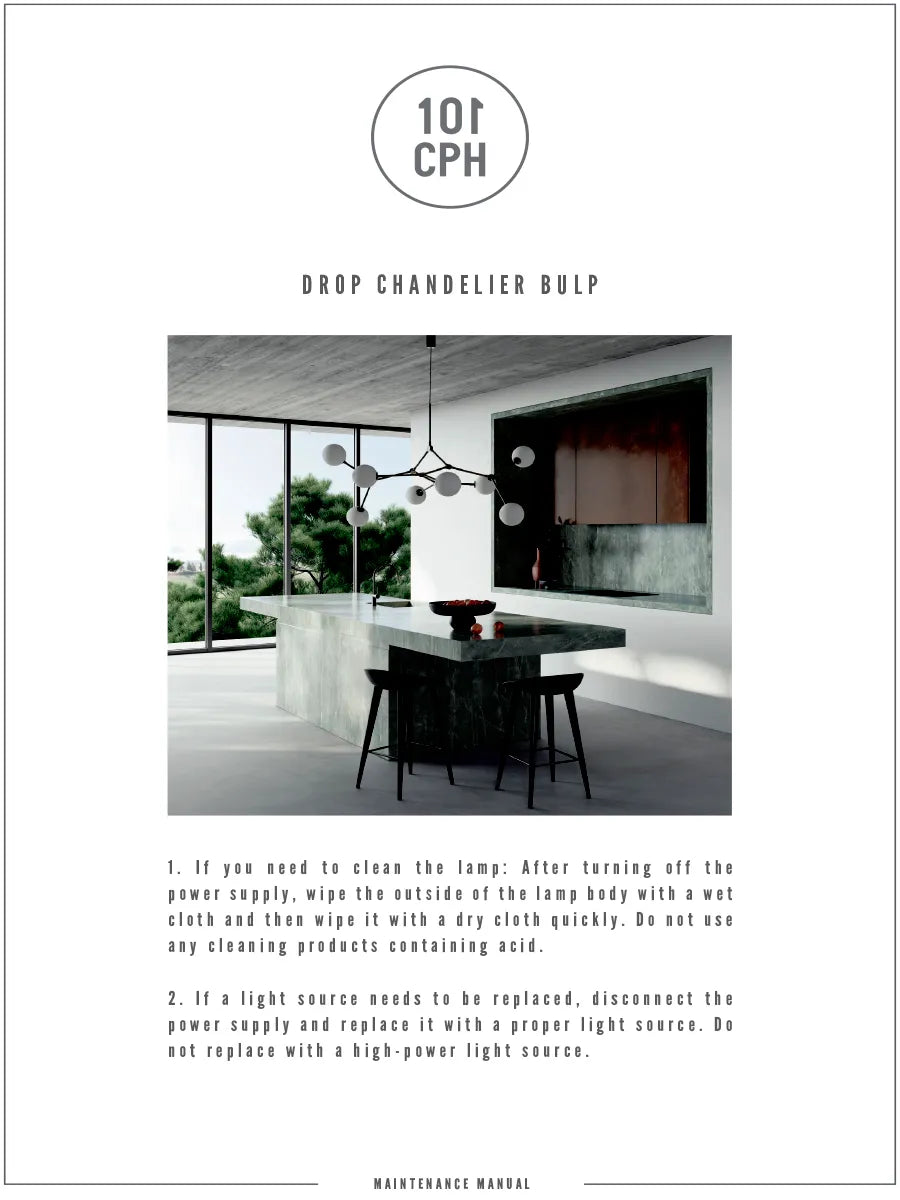 Drop Bulp Chandelier, grey fra 101 Copenhagen