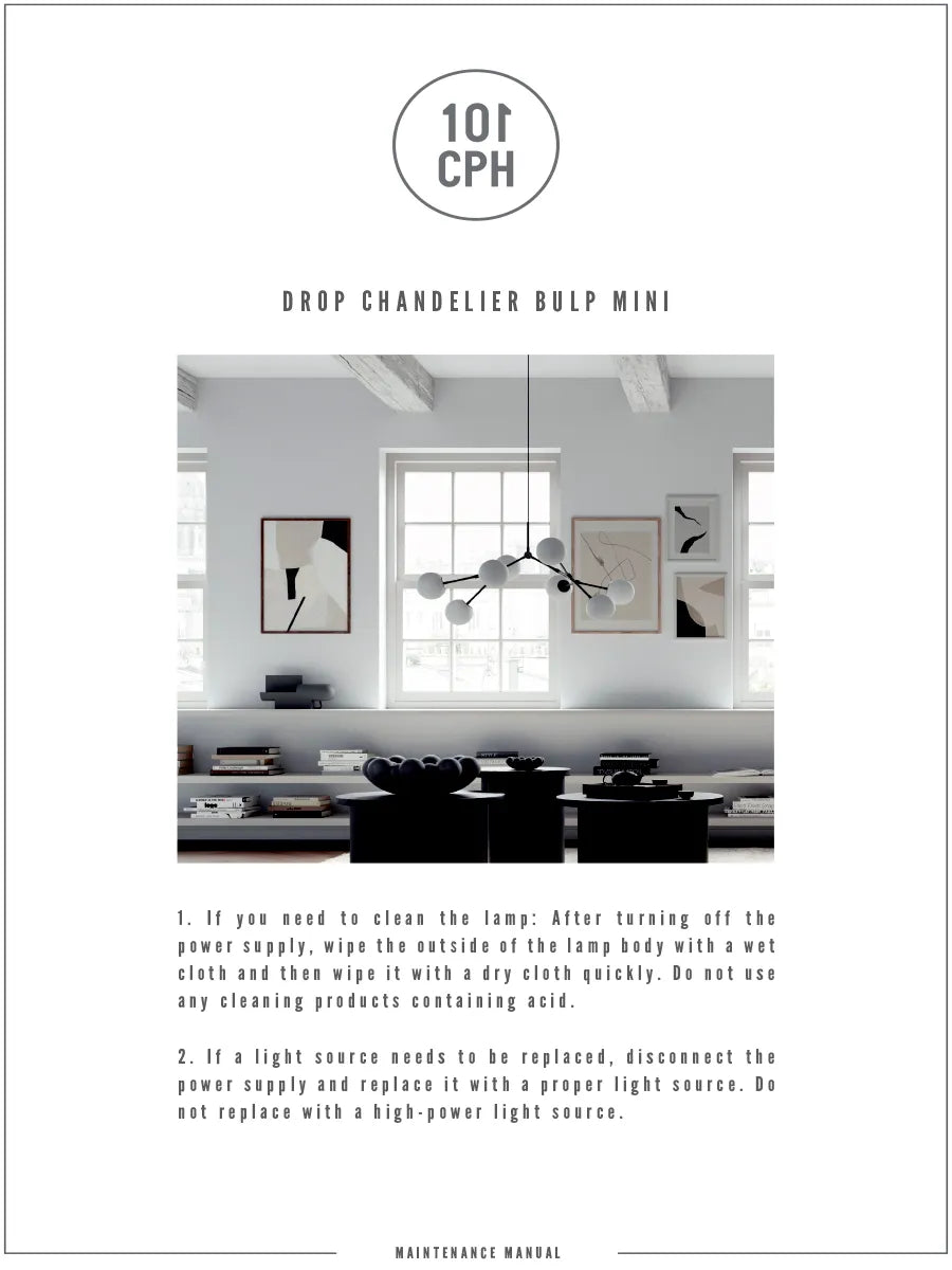 Drop Bulp Chandelier, mini grey fra 101 Copenhagen