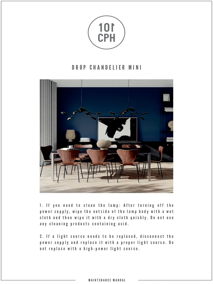 Drop Chandelier, mini burned black fra 101 Copenhagen