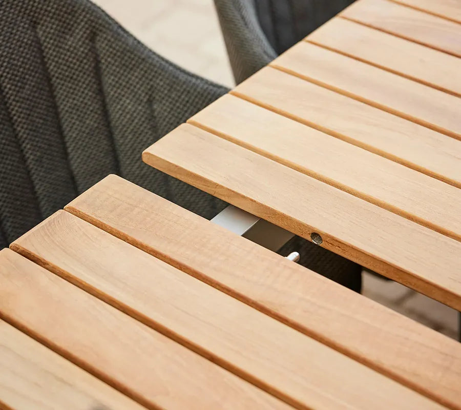 Drop Spisebord m/120 cm udtræk, teak/lava grey fra Cane-line - 4 - Jacobsen Plus
