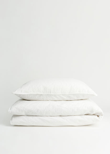 Sengelinned Seersucker - white fra Aiayu - 1 - Jacobsen Plus