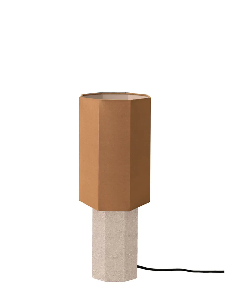 The Eight Over Eight Lamp Small, beige travertine fra Louise Roe