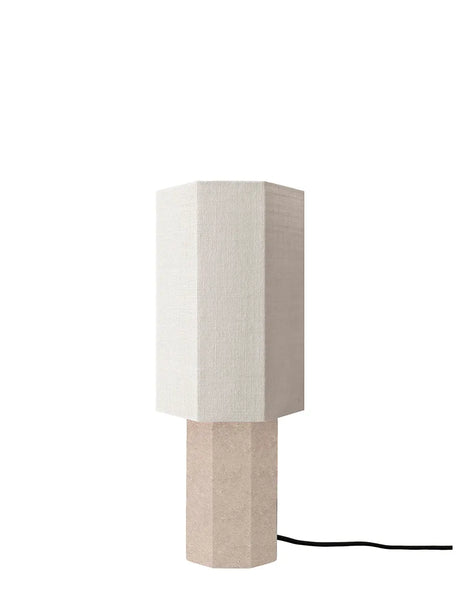 The Eight Over Eight Lamp Small, beige travertine fra Louise Roe - Jute White - Jacobsen Plus