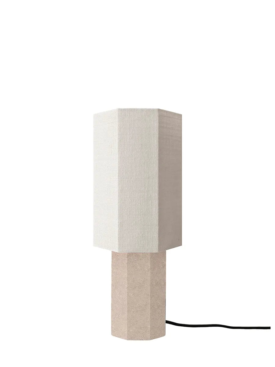 The Eight Over Eight Lamp Small, beige travertine fra Louise Roe